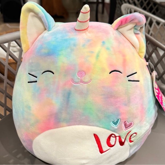 Squishmallows Cali 11” Cat Unicorn tie dyed Plushie - Picture 2 of 11